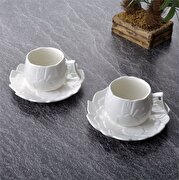 Resim  Keep London Kitchen Tohana Özel Kesim ve Tasarım 2'li Saf Porselen Kahve Fincanı Seti 