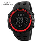 Picture of Keep London Unisex Digital Japanese Machine Clock Red