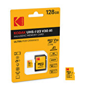 Resim  Kodak Mikro SD 128GB UHS-I U3 Ultra Performans Hafıza Kartı