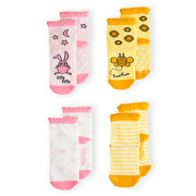 Resim  Milk&Moo Bebek Çorabı 4'lü Set Arı Vız Vız ile Çançin 0-12