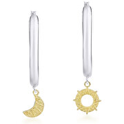 Picture of Tash Design Sun and Moon Oval Earrings