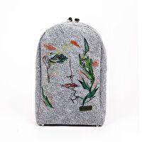 Picture of Biggdesign Faces Zippered Felt Backpack