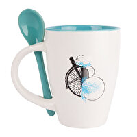 Picture of Biggdesign Nature Blue Ceramic Cup With Spoon