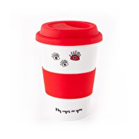 Picture of  Biggdesign Eyes On You Lidded Red Ceramic Mug