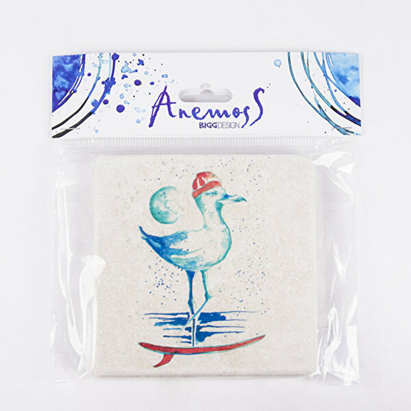 Picture of AnemoSS Sailor Seagull Natural Stone Coaster