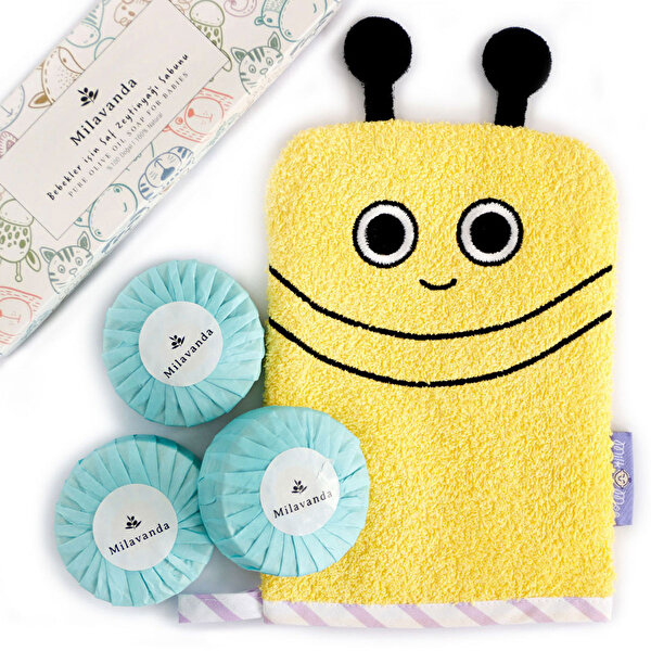 Picture of  Milk&Moo Buzzy Bee Bath Glove and Milavanda Baby Soap Set