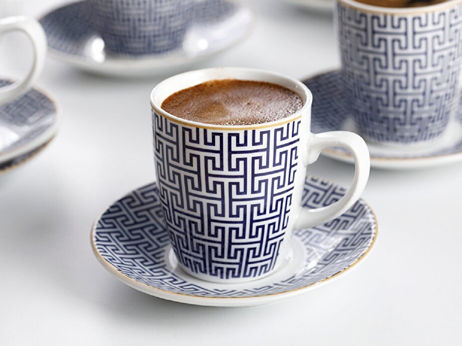 English Home Fiore Porselen 6�lı Kahve Fincan Takımı 100 ml Mavi I Shop