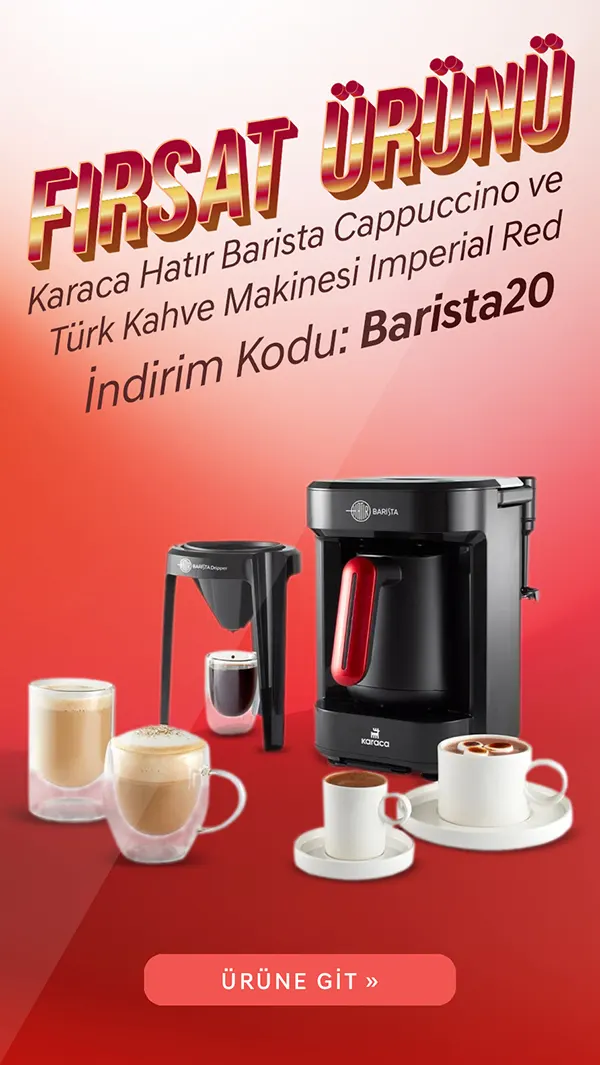 FIRSAT ÜRÜNÜ - Karaca Hatır Barista Cappuccino ve Türk Kahve Makinesi Imperial Red